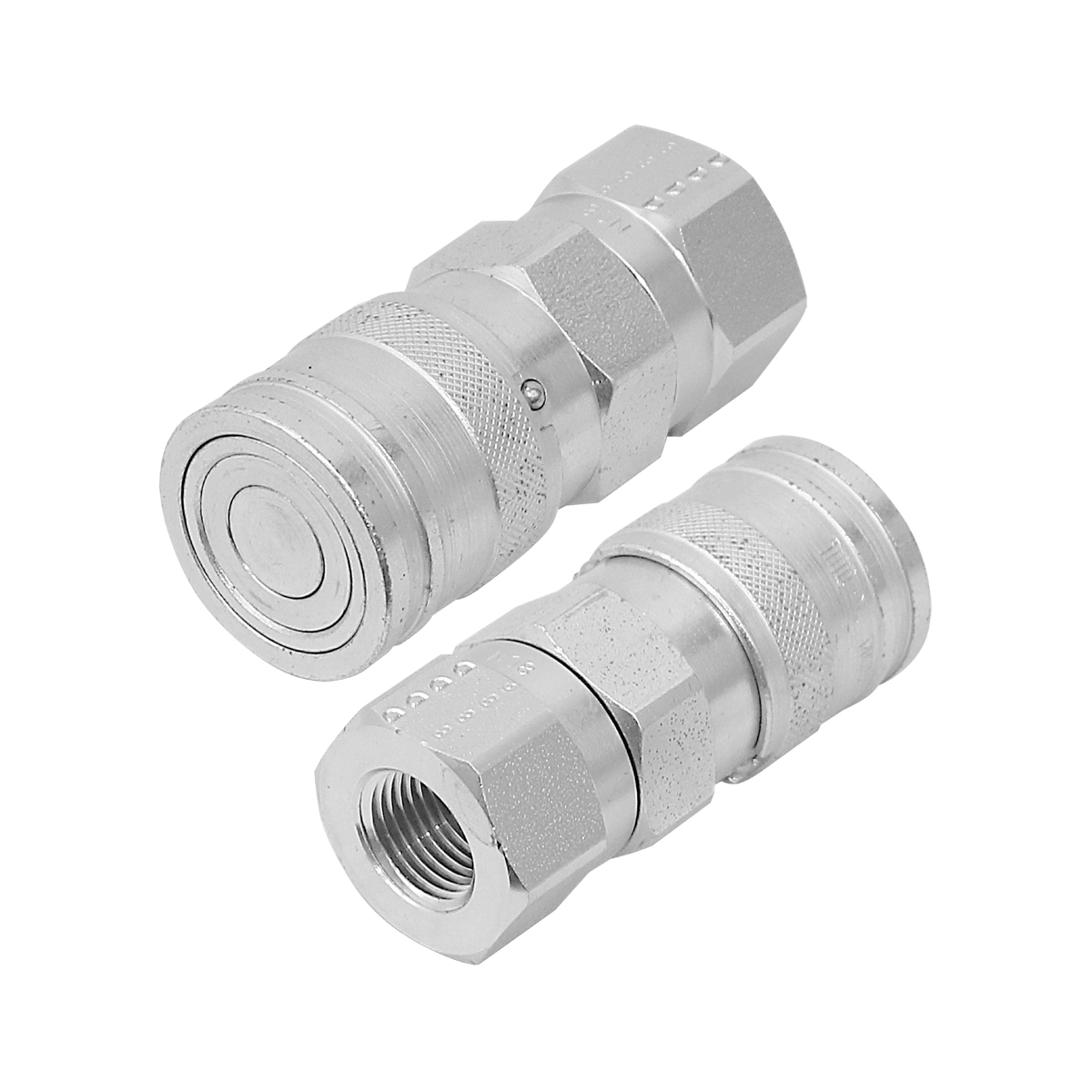 Acople rápido hidráulico - cara plana - hembra - 1/2" nptf - 350 bar.