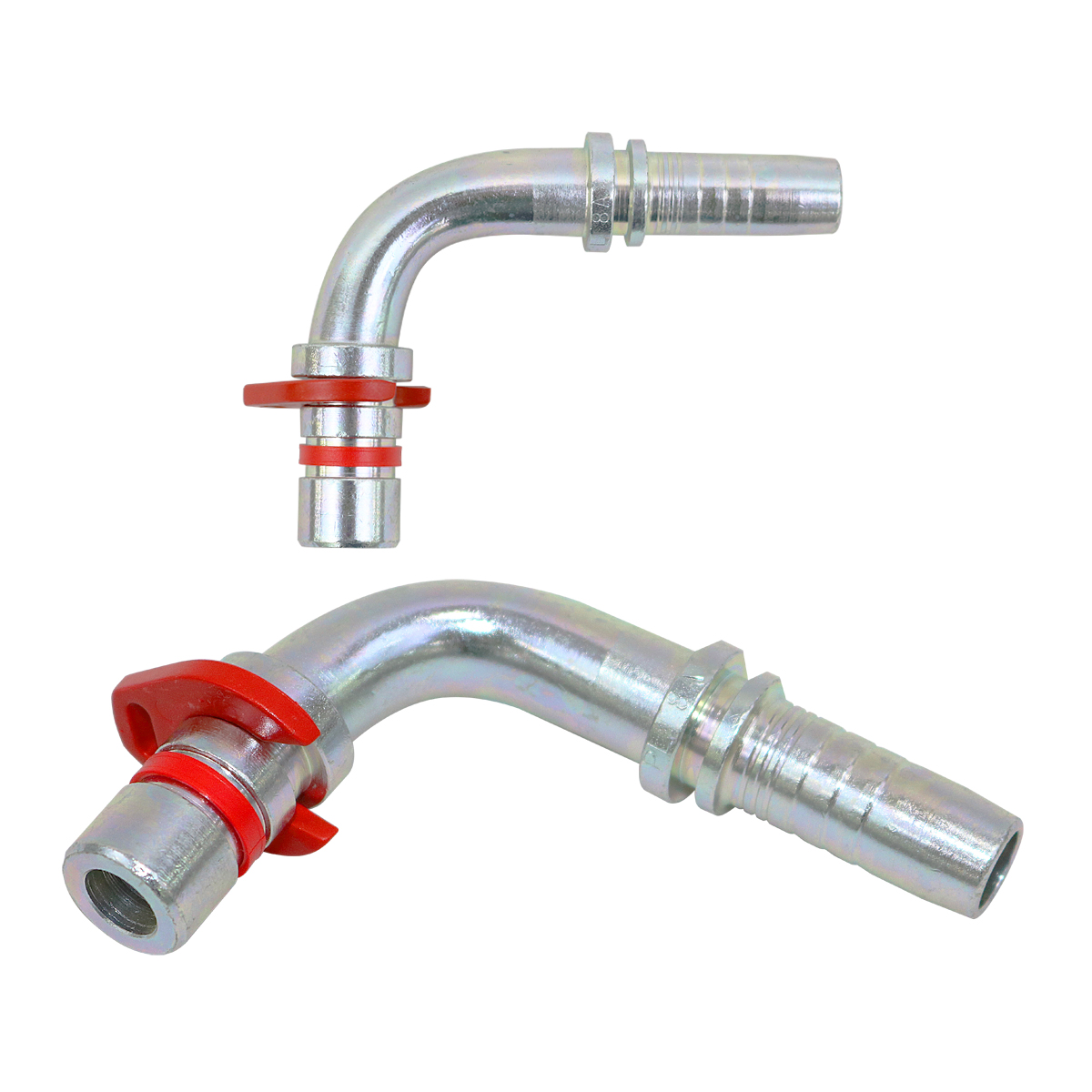 Conexión tipo inserto - 90º - DN10 - 3/8" - 3/8" (con seguro).
